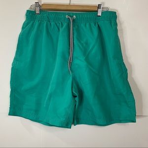 Simply Styled by Sears Vintage Swim Trunks Large Green Draw String Lining Pocket